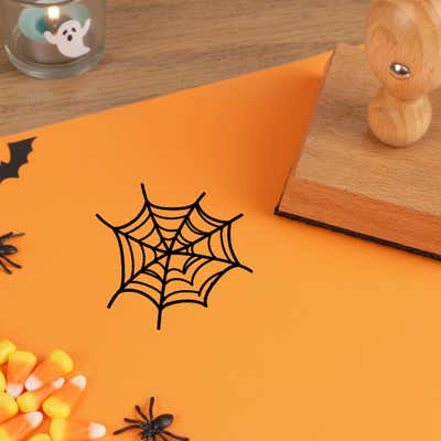 Creepy Spider Web Craft Stamp - alternate view