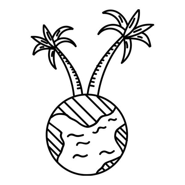 Tropical Globe Craft Stamp