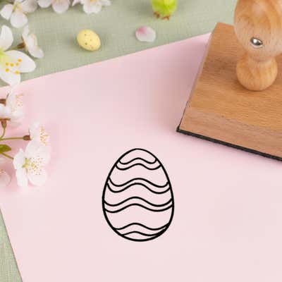 Wavy Line Easter Egg Craft Stamp - alternate view