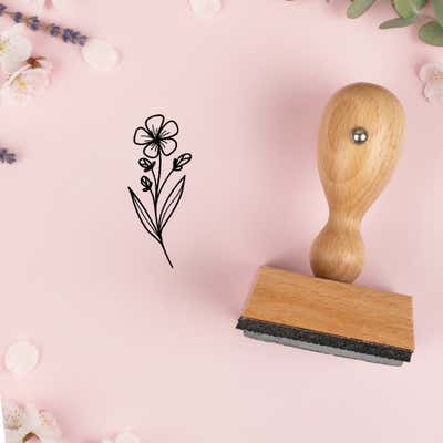 Five-Petal Wildflower Stem Craft Stamp - alternate view