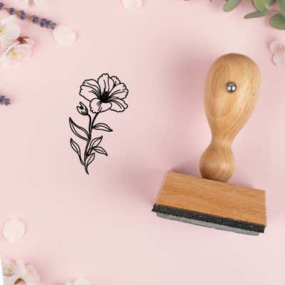 Ruffled Bloom and Bud Craft Stamp - alternate view