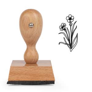 Grassy Wildflower Bunch Craft Stamp standing upright beside its black stamped grassy wildflower bunch image