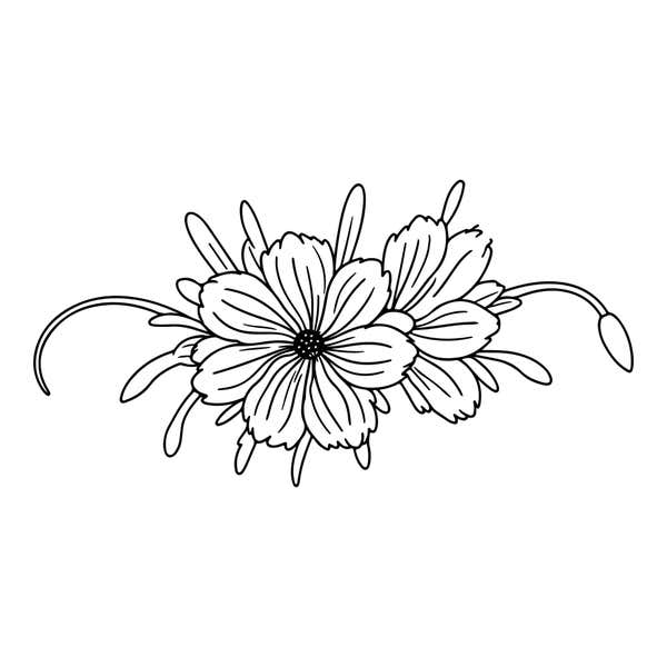Wide Floral Spray Craft Stamp