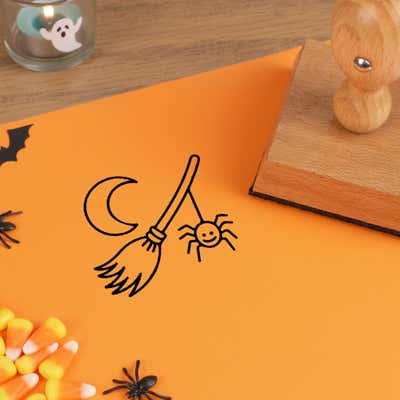 Enchanted Witch Broom Craft Stamp - alternate view