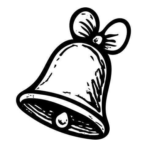 Bow-Topped Christmas Bell Craft Stamp