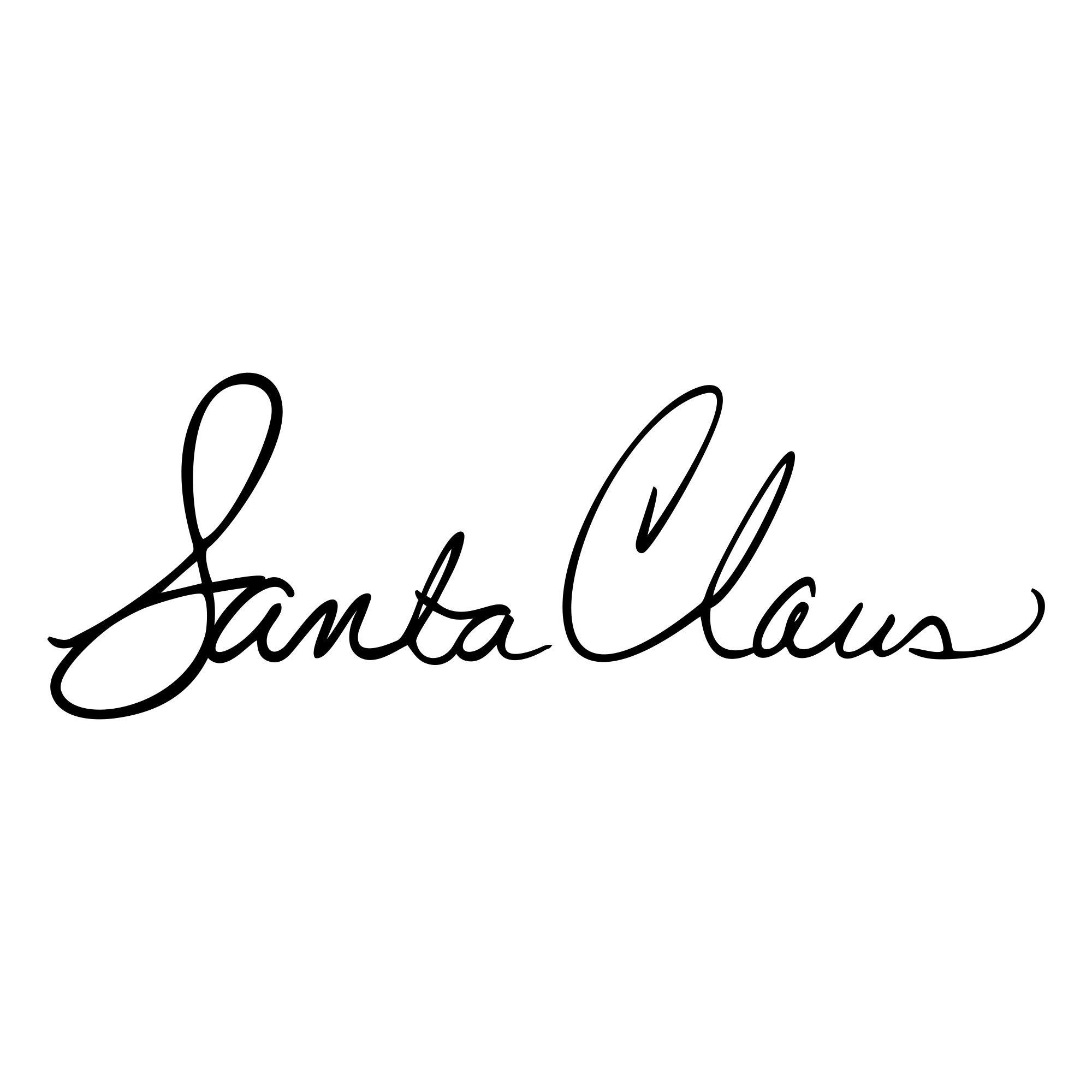 Santa Claus signature design on white background