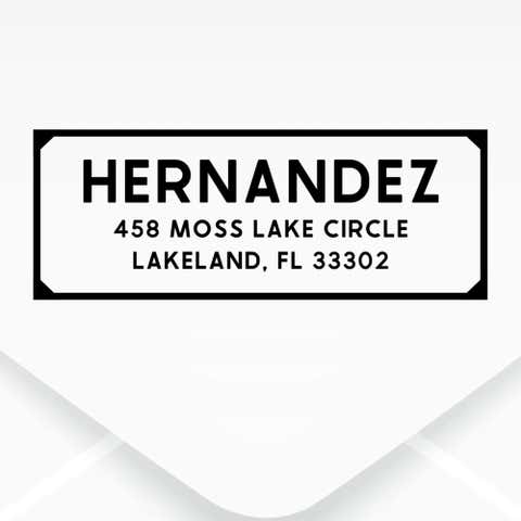 Angled Corners Address Stamp