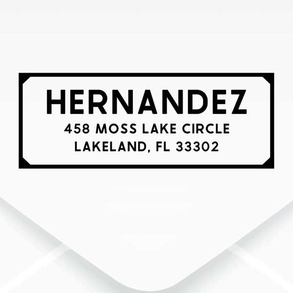 Angled Corners Address Stamp