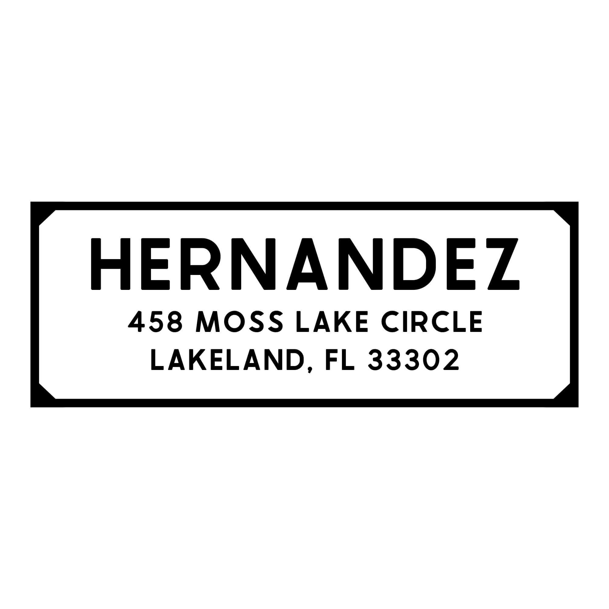 Angled Corners Address Stamp