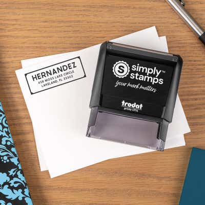 Angled Corners Address Stamp - alternate view