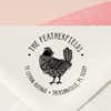 Farmhouse Rooster Return Address Stamp – personalized rooster design hand drawn by Salt & Paper