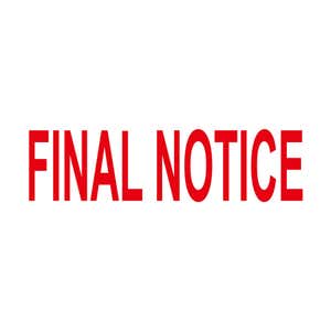 Final Notice stamp impression in red ink