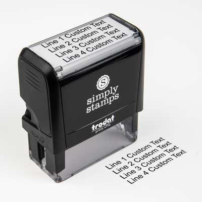 4 Line Custom Rubber Stamp