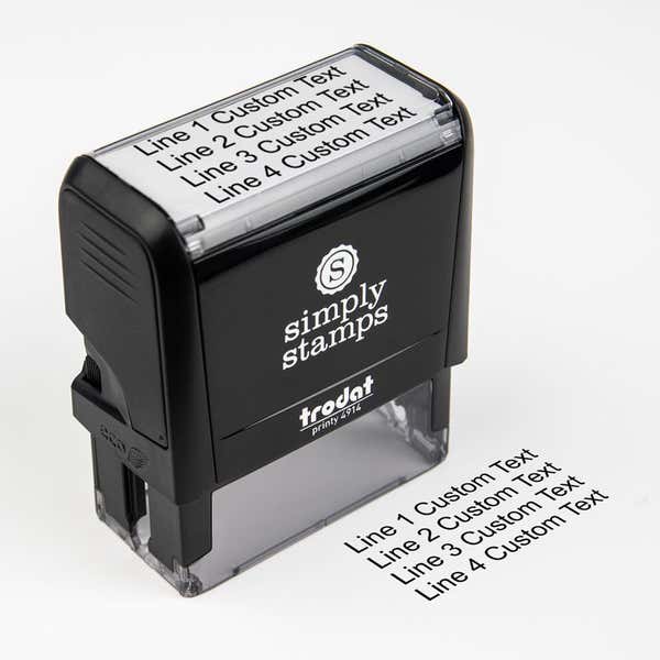 4 Line Custom Rubber Stamp