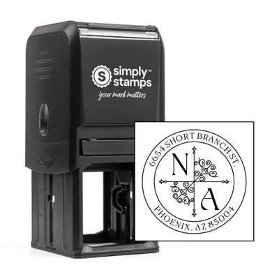Dual Monogram Return Address Stamp - alternate view