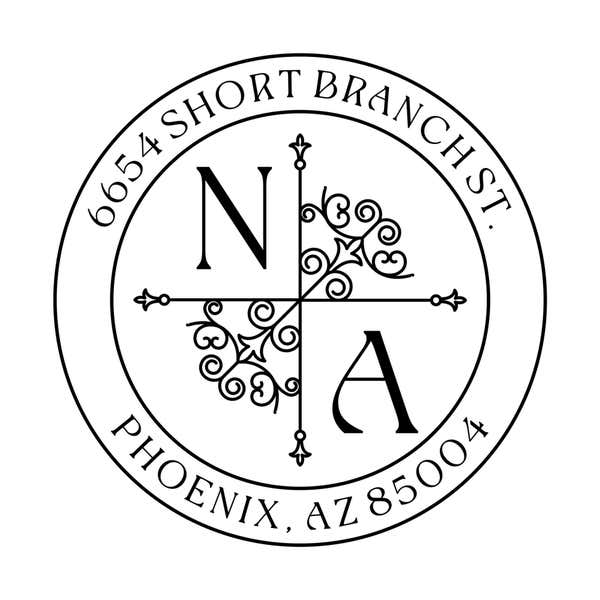 Dual Monogram Return Address Stamp
