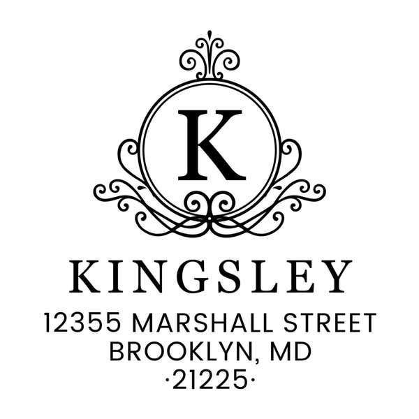 Elegant Monogram Return Address Stamp