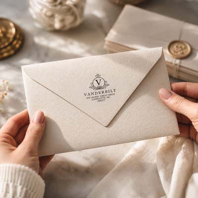 Elegant Monogram Return Address Stamp - alternate view