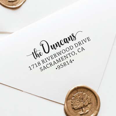 Duncan Script Address Stamp