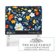 Traditional Floral Address Stamp