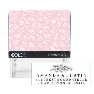 Traditional Floral Address Stamp - alternate view