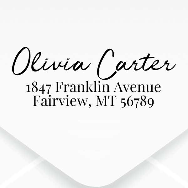 Relaxed Script Custom Address Stamp
