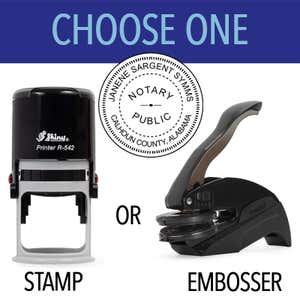 Alabama Notary Seal - Choose Stamp or Embosser