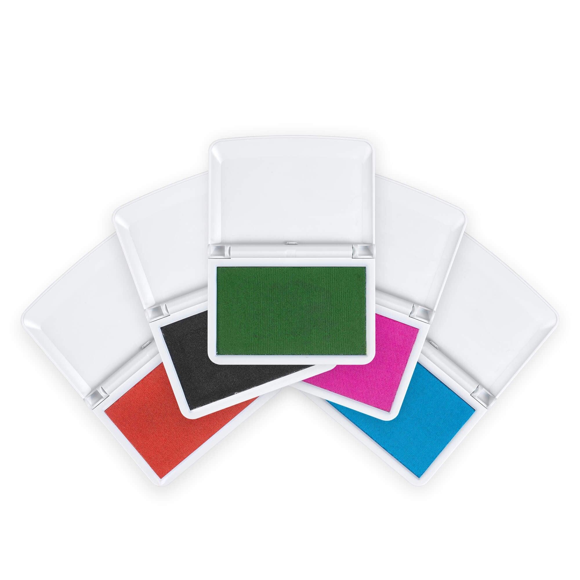 orange,blue, green, red and pink ink pads