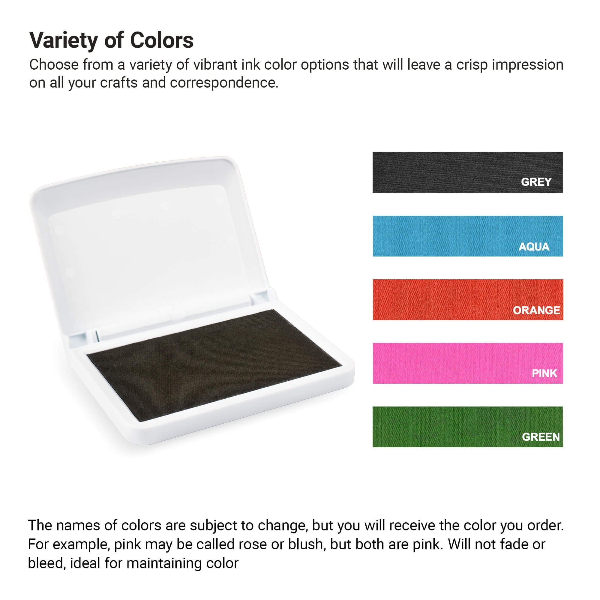 Craft Ink Pad infographic that shows color options 