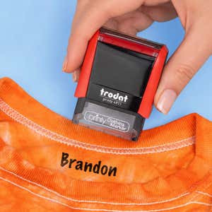 Example of the Trodat 4911 Clothing Name Stamp