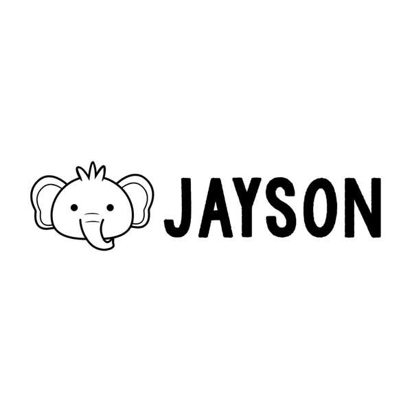 Personalized elephant clothing name stamp impression with an elephant face and the name Jayson