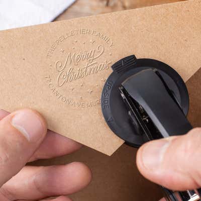 Merry Christmas Script Holiday Address Embosser - alternate view
