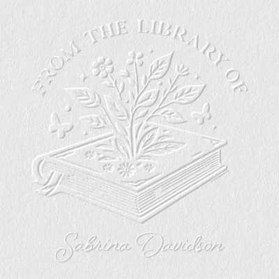 Custom Book Embosser - Choose From 5 Floral Designs! - alternate view
