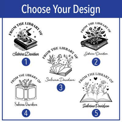 Custom Book Embosser - Choose From 5 Floral Designs! - alternate view
