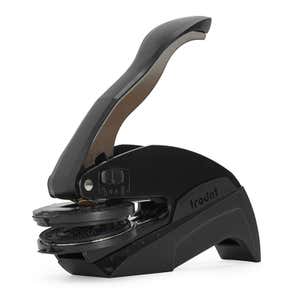 Front angled view of the Williams Monogram Round Return Address Embosser