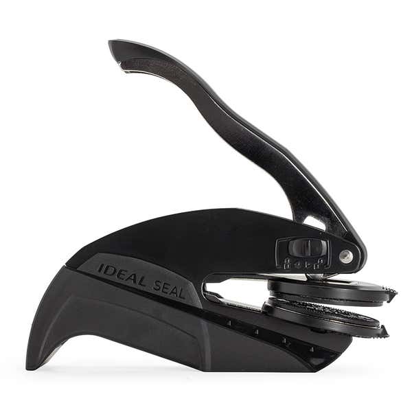 Side view of the Williams Monogram Round Return Address Embosser