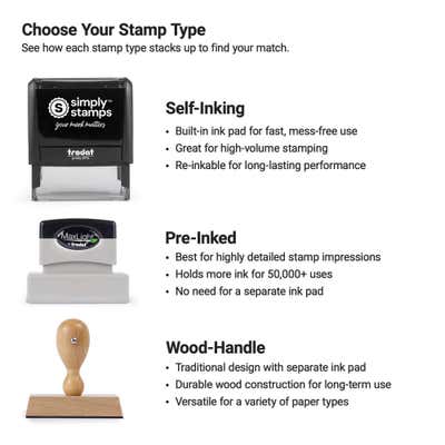 3 Line Custom Rubber Stamp - alternate view
