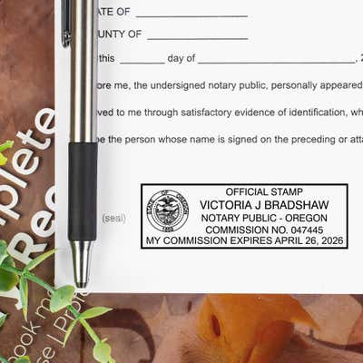 Oregon Notary Rectangle Stamp - alternate view