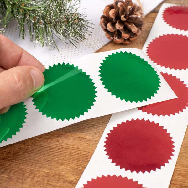 2" Green Embossing Foil Stickers | Set of 50