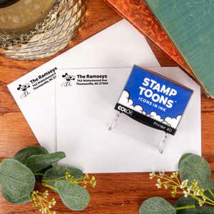 Steamboat Willie Custom Address Stamp On front of two white envelopes