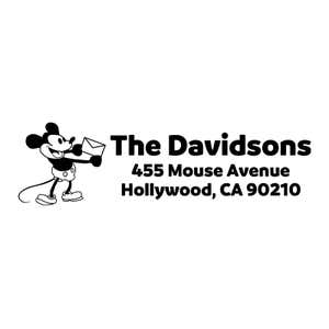 Steamboat Willie Custom Address Stamp Design on White Background
