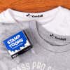 Steamboat Willie Custom Clothing Stamp Impression on White and Grey Shirt