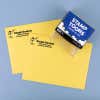 Gallopin’ Goucho Custom Address Stamp on Yellow Envelopes