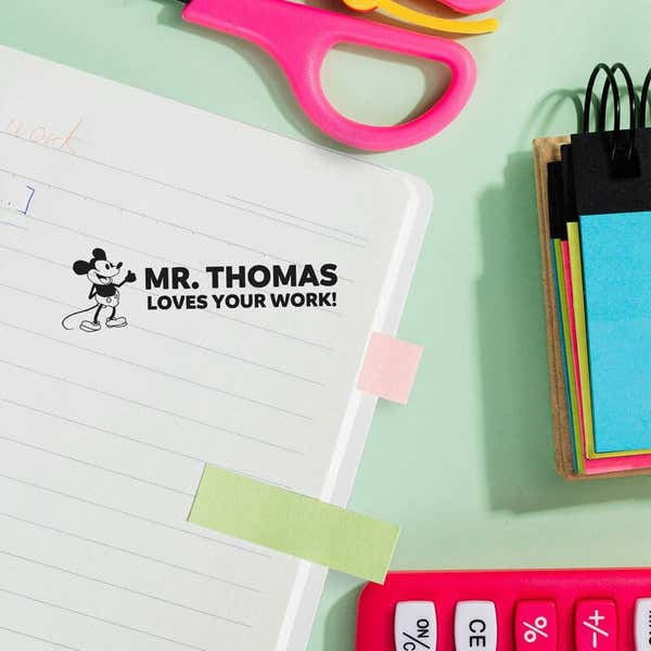 Steamboat Willie Custom Teacher Stamp Impression on Journal