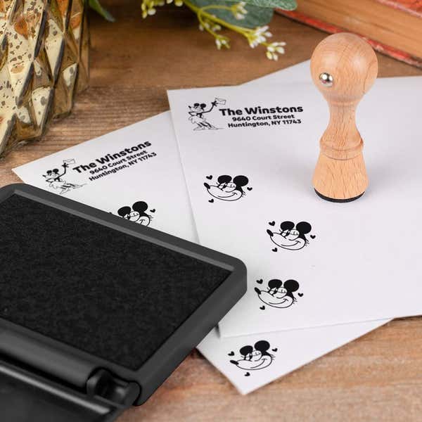 Gallopin’ Goucho Envelope Accent Craft Stamp on White Envelopes next to black ink pad