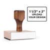 1.5" x 2" custom wood handle stamp for logo, branding, and custom design