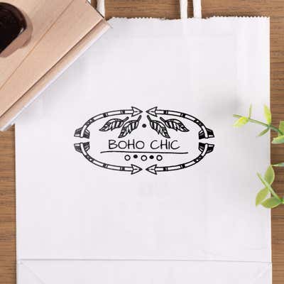 Custom Wooden Rubber Stamps 1.5" x 3" - alternate view