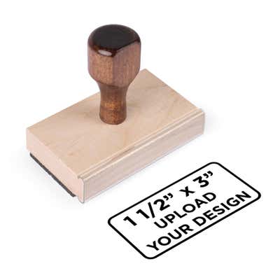 Custom Wooden Rubber Stamps 1.5" x 3" 