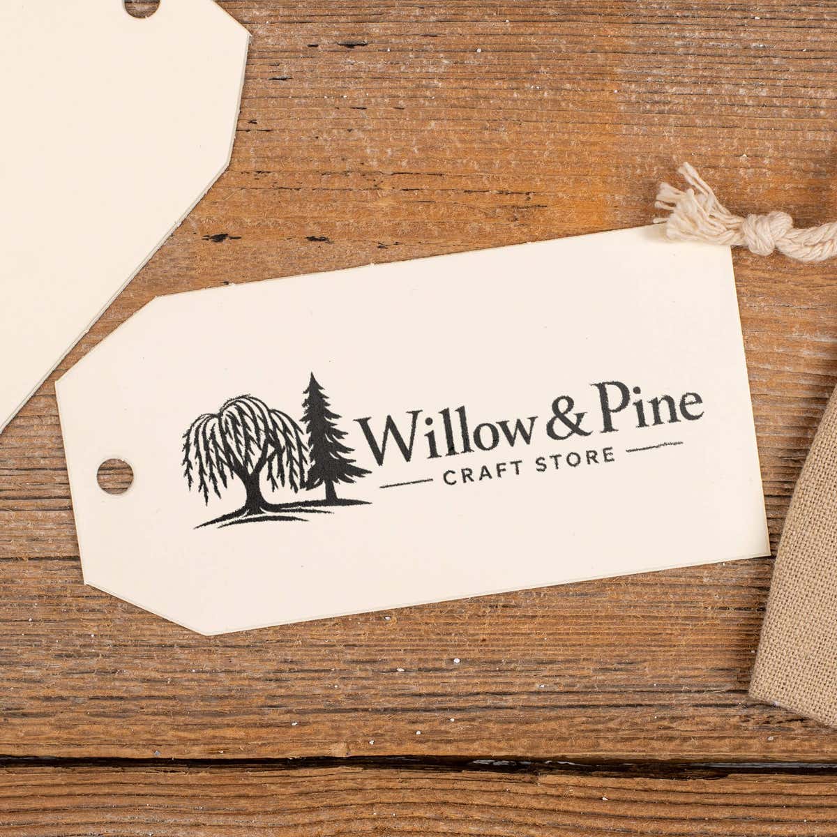 Stamp on a product tag showing a logo