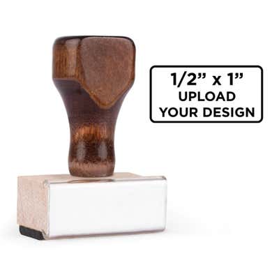1/2" x 1" Custom Wood Handle Rubber Stamp - alternate view